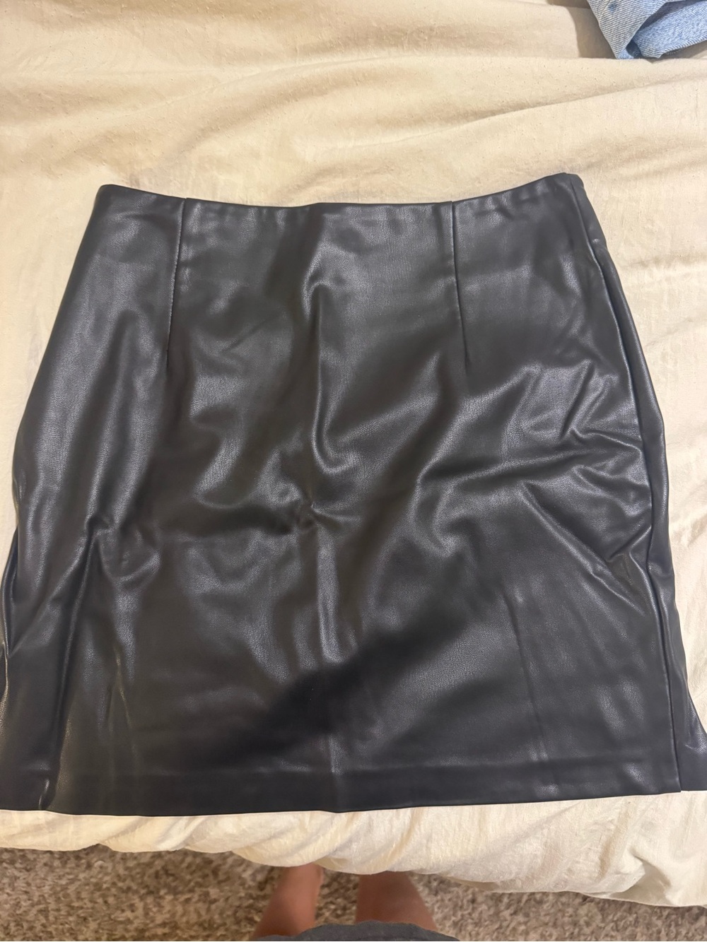 Faux Leather Black Mini Skirt